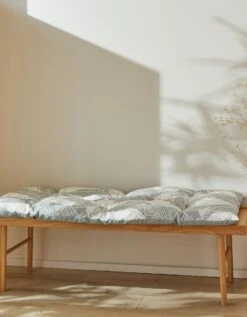 Long Coussin Déco Coton Imprimé Feuillage