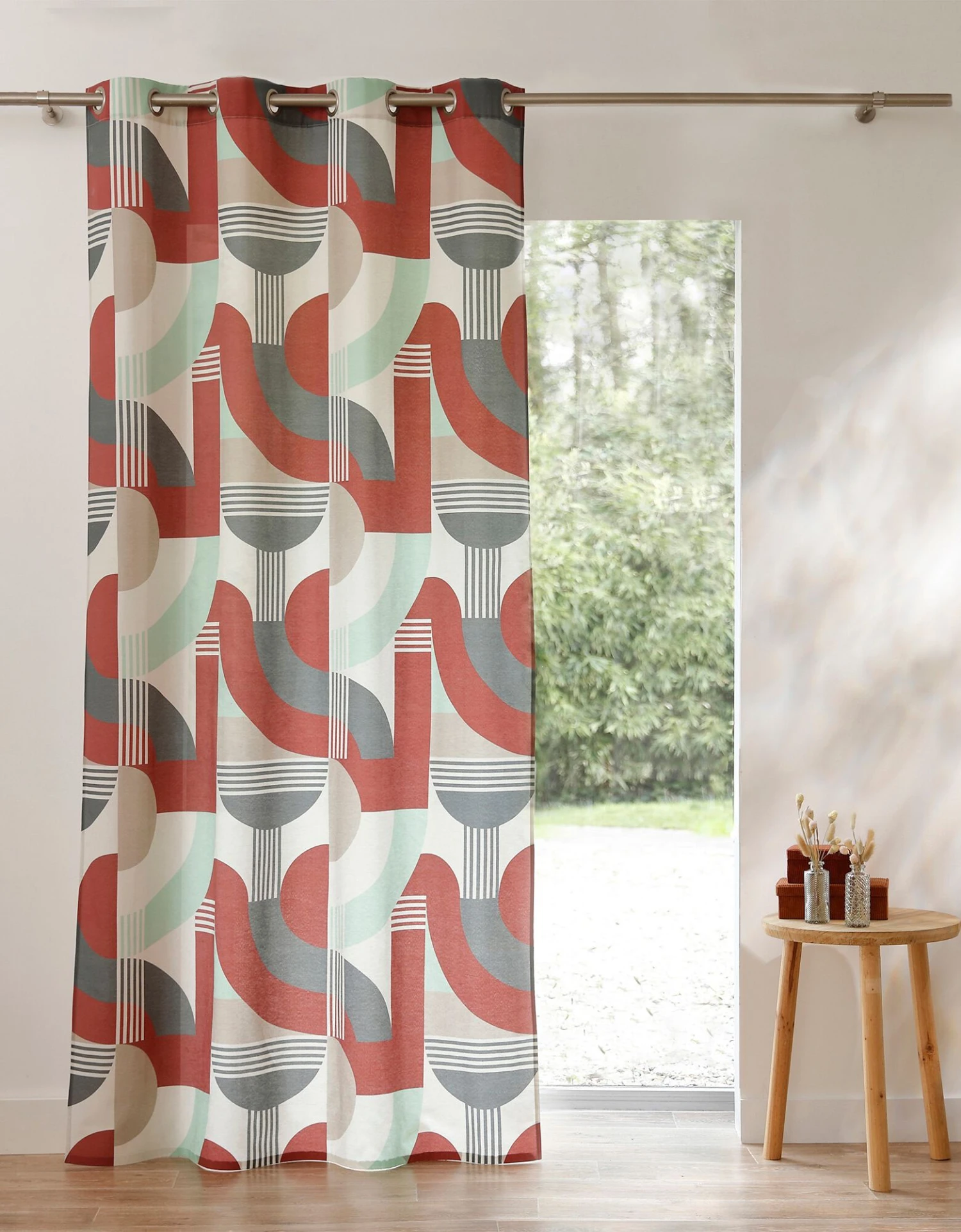 Rideau Oeillets Imprimé Géométrique Art Déco 1 Rideau Oeillets Imprimé Géométrique Art Déco