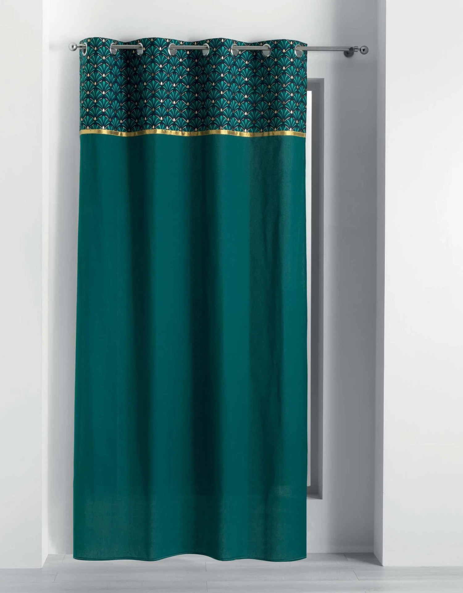 Rideau Tamisant Oeillets Coton Haut Imprimé Art Déco 1 Rideau Tamisant Oeillets Coton Haut Imprimé Art Déco