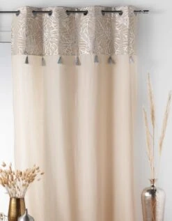 Rideau Tamisant Haut Imprimé Métallisé
