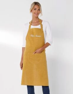 Tablier Bavette Coton Et Lin Uni Personnalisable