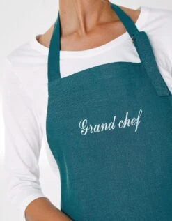 Tablier Bavette Coton Et Lin Uni Personnalisable -Maison Douceur Promos Magasin 500012 C03 zoomx vue4