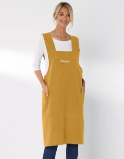 Tablier De Cuisine Japonais Coton Et Lin Uni Personnalisable