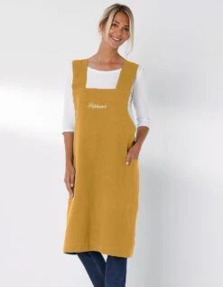 Tablier De Cuisine Japonais Coton Et Lin Uni Personnalisable -Maison Douceur Promos Magasin 500013 C02 zoomx vue4