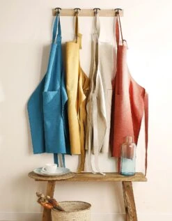 Tablier De Cuisine Uni Forme Bavette - Lin Coton -Maison Douceur Promos Magasin 500719 C02 zoomx vue6